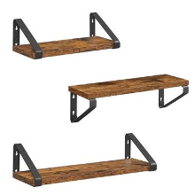 Parya Home Set van 3 Boekenplanken in Vintage Hout Wandplank Industrieel