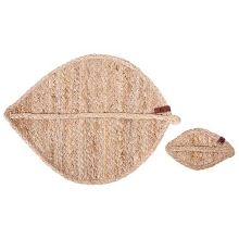 PEPPERLEAF   Set van 12 placemats en onderzetters   Natuurlijk   Jute