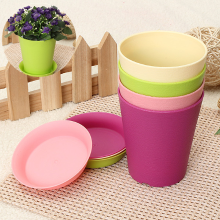 Plastic Colorful House Or Office Planting Flower Pots With Pallet