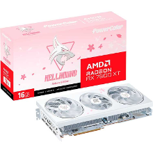 PowerColor Radeon RX 7800 XT Hellhound Sakura White 16GB OC grafische kaart 3x DisplayPort, 1x HDMI