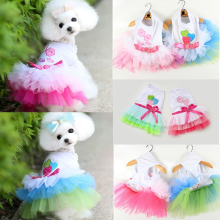 Puppy Dog Cat Pet Summer Dress Lace Apparel Skirt Dress Sleeveless Braces