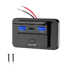 QC3.0 USB PD3.0 Type C 3 poorts 66W USB C socket Oplaadsocket Auto lader Mobiele Telefoon Snelle Oplading Dubbel Waterdi