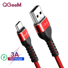 QGEEM USB Type C Datakabel USB C Mobiele Telefoon Snel Opladen Draad Koord Voor Huawei P30 P40 Pro Mi10 Note 9S S20 + No