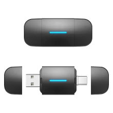 RHYTHM Wireless Carplay Android Auto 2In1 Smart Dongle Adapter 5GWIFI BT5.2 Voor 99% OEM Auto Komt Met USB & TYPE C Inte
