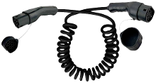 ROLINE Auto oplaadkabel Type2, 1 fase, 250 VAC (1P+N+E), 32 A, 7,4 kW, spiraalkabel, 3 m