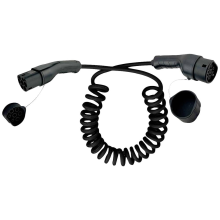 ROLINE Auto oplaadkabel Type2, 3 fase, 480VAC (3P+N+E), 16 A, 11 kW, spiraalkabel (bruikbaar 1,8m)