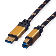 ROLINE GOLD USB 3.2 Gen 1 kabel, type A B, 0,8 m