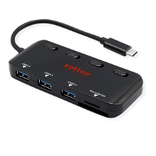 ROLINE USB 3.2 Gen 1 hub, triple, type C aansluitkabel