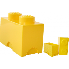 Room Copenhagen LEGO Storage Brick 2 Geel, opbergdoos