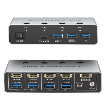 SAAORJJE 8K KVM switch 4 In 1 Uit 8K/4K HD2.1 KVM switch USB 3.0 Hoge Snelheid Transmissie KVM switcher
