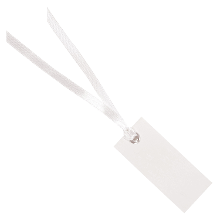 Santex Cadeaulabels met lintje   set 12x stuks   wit   3 x 7 cm   naam tags