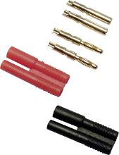 Schnepp Assortiment laboratoriumconnectoren Stekker, recht, Bus, recht Stift Ø: 2 mm Rood, Zwart 4 onderdelen