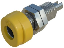 SKS Hirschmann BUG 10 Laboratoriumbus Bus, inbouw verticaal Stift Ø: 4 mm Geel 1 stuk(s)