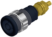 SKS Hirschmann SEB 2600 G M4 Veiligheids labconnector, female Bus, inbouw verticaal Stift Ø: 4 mm Zwart 1 stuk(s)