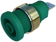 SKS Hirschmann SEB 2620 F6,3 Veiligheids labconnector, female Bus, inbouw verticaal Stift Ø: 4 mm Groen 1 stuk(s)