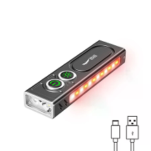 SMILING SHARK Multifunctional Type C Rechargeable Flashlight With Green Beam Light UV Light and Side Lights Waterproof w
