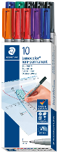 Staedtler Foliestift Lumocolor® non permanent pen 316 316 B10 Rood, Blauw, Groen, Zwart, Oranje, Lila