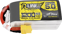 Tattu LiPo accupack 22.2 V 1200 mAh Aantal cellen: 6 150 C Block XT60