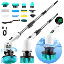 Tevorex 12 in 1 Draadloze Elektrische Power Scrubber, Verstelbare Telescoop Handgreep, 430RPM Motor, Type C Opladen, voo
