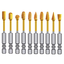 Titanium Carbide Burr Set Dijkstra Slijpmachines Bits Tungsten Rotatiebestand Gouden Coating Hoge Snelheid Enkele Dubbel