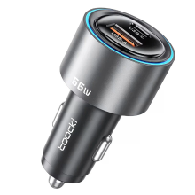 Toocki TQ CC50B 66W 2 poorts USB PD autolader adapter USB A+USB C PD2.0/3.0 QC2.0/3.0/4+ AFC FCP SCP PPS PE1.1 VOOC Snel