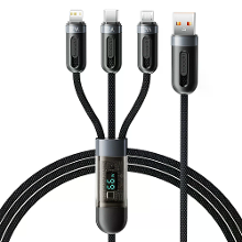 Toocki TQ X62 6A 66W USB A naar Type C/Micro/iP Kabel Digitale Aanduiding Snelle Oplaad Dataoverdracht Verstevigd Koperk