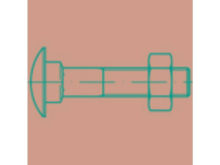 TOOLCRAFT 111470 Slotbout M12 300 mm Buitenzeskant (inbus) DIN 603 Staal Galvanisch verzinkt 25 stuks