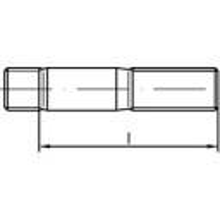 TOOLCRAFT 132690 Tapeinden M24 70 mm DIN 938 Staal Galvanisch verzinkt 10 stuks