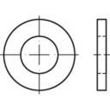 TOOLCRAFT 135759 Onderlegringen Binnendiameter: 35 mm DIN 1440 Staal 100 stuks