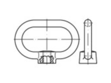 TOOLCRAFT 147131 Beugelmoeren M20 DIN 28129 Staal Galvanisch verzinkt 1 stuks