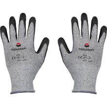 TOOLCRAFT TO 5621604 Snijbeschermingshandschoen HPPE vezel, Polyester, Kunstvezel, Polyurethaan Maat (handschoen): 8 EN 388 Cat II 1 paar