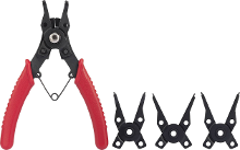 TOOLCRAFT TO 6679764 Precisie borgveertang Geschikt voor borgringen Binnen  en buitenringen 10 50 mm 10 50 mm Puntvorm 90° haaks, 45° gebogen, Recht, Recht