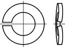 TOOLCRAFT TO 6854379 Veerring Binnendiameter: 6 mm DIN 128 RVS V4A A4 100 stuk(s)
