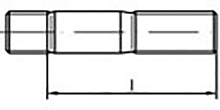 TOOLCRAFT TO 6861321 Tapeinden M10 55 mm DIN 939 Staal 100 stuk(s)