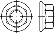 TOOLCRAFT TO 6866937 Zeskantmoeren met flens M5 Staal Verzinkt 1000 stuk(s)