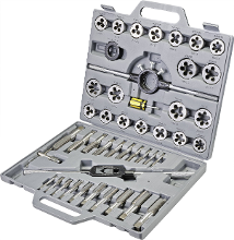 TOOLCRAFT TO 7199877 Schroefdraadsnijderset 45 delig HSS Metrisch M6, M8, M10, M12, M14, M16, M18, M20, M22, M24