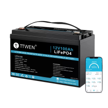 TTWEN LFP12 100TT BT 12,8V 100Ah LiFePO4 Batterij 1280Wh Bluetooth 5.0 Diepe Cyclus Oplaadbare Batterij voor Zonne energ