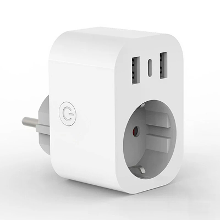 Tuya Smart WiFi stopcontact EU plug met USB/Type C oplaadpoort, timersfunctie, telefoonafstandbediening, spraakbediening