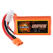URUAV GRAPHENE 2S 7.4V 1300mAh 100C Lipo batterij XT60 stekker voor RC Racing Drone