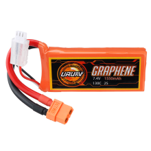 URUAV GRAPHENE 2S 7.4V 1550mAh 100C Lipo batterij XT60 stekker voor FPV RC Racing Drone