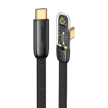 USAMS 100W Type C naar Type C kabel QC3.0 FCP snelladen gegevensoverdracht Anti oxidatie vertind koperen kernlijn 1.2M/2