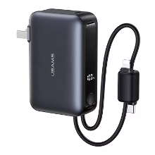 USAMS CD260 22,5W 37Wh 10000mAh Stekker Kracht Bank Komt met Type C&iP Gesp Handgreep Kabel Digitale Weergave Externe Ba