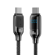 USAMS SJ742 100W Type C naar Type C Digitale Display Kabel PD Snelladen Gegevensoverdracht Verdikte Koperen Kernlijn 1.2