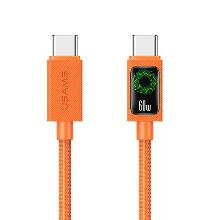 USAMS SJ773 U92 60W Type C naar Type C Kabel Snelladen Gegevensoverdracht Verstevigde Koperen Kernlijn 1,2M Lang voor iP