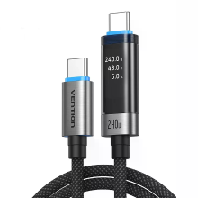 Vention TSI 5A PD240W Type C naar Type C kabel met OLED display PD3.2 PPS snelladen dataoverdracht gegalvaniseerd kopere