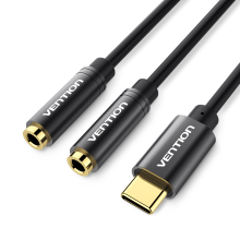 Vention Type C To Dual 3.5Mm Aux Female Audio Cable Splitter Adapter For Headset Speaker Xiaomi Mi6