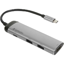 Verbatim USB 3.2 Gen 1 multiport hub, USB C > 2x USB A + USB C + HDMI PD, opladen tot 100 watt