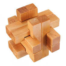 Vintage 3d Yx835 Wooden Brain Teaser Puzzle Game Toy