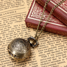 Vintage Ball Steam Punk Quartz Necklace Pendant Women Pocket Watch