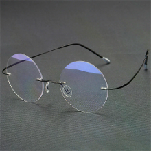 Vintage Ronde Rimless Lezen Bril UV bescherming Anti blauw licht Presbyopie Bril met Etui